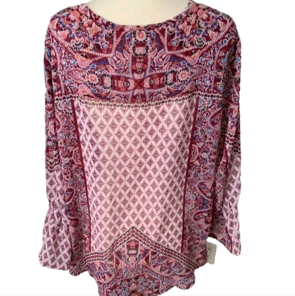 Style & Co Autumn Retreat Boho Blouse NWT~1X ⭐️host Pick⭐️ - Picture 2 of 5